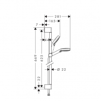 Set de dus Hansgrohe, Crometta Vario Unica, cu bara de 65 cm, 2 jeturi